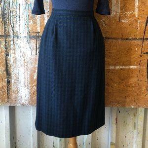 Women’s Vintage Plaid Wool Blend Midi Skirt SZ 8